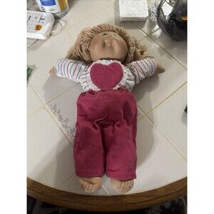 VTG Cabbage Patch Kid Girl Wheat Poodle Hair Green Eyes Head Mold #5 Tooth